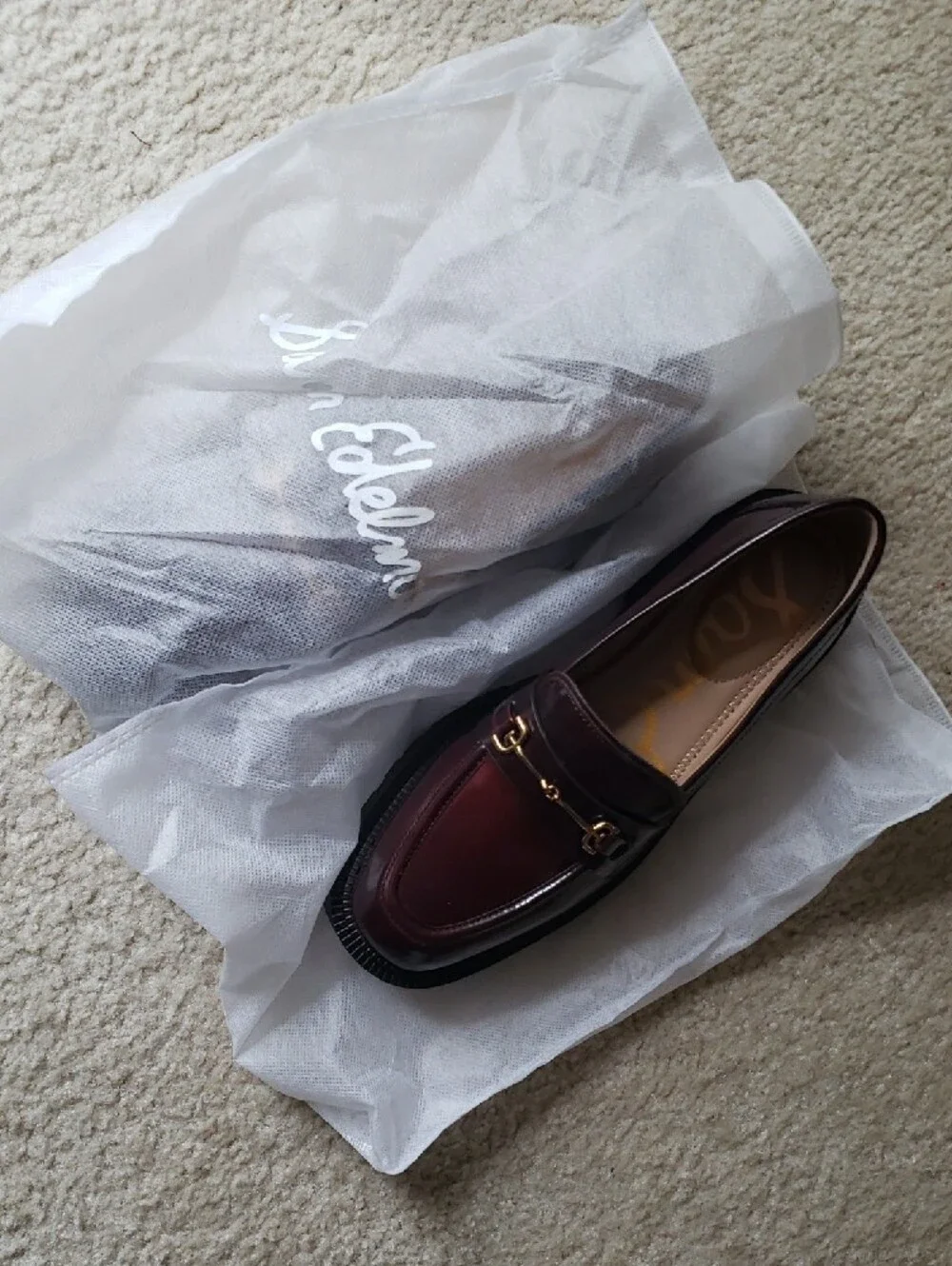 Sam Edelman Lea Loafer Size 7.5 Dark Merlot. New W/O Box